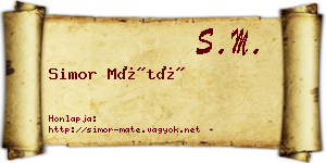 Simor Máté névjegykártya
