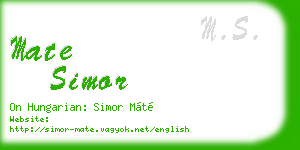 mate simor business card